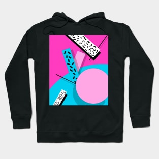 80s Bubble Gum Geometric Design Pattern Hoodie